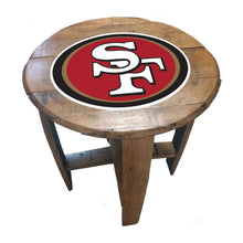 Load image into Gallery viewer, San Francisco 49ers Oak Barrel Table