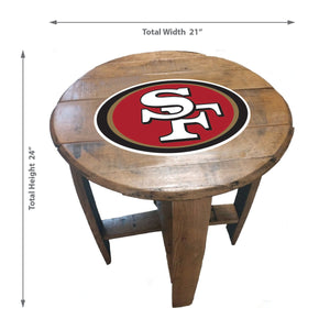 San Francisco 49ers Oak Barrel Table