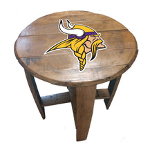 Load image into Gallery viewer, Minnesota Vikings Oak Barrel Table