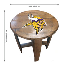 Load image into Gallery viewer, Minnesota Vikings Oak Barrel Table
