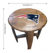 Load image into Gallery viewer, New England Patriots Oak Barrel Table