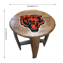 Load image into Gallery viewer, Chicago Bears Oak Barrel Table