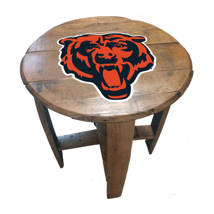 Chicago Bears Oak Barrel Table