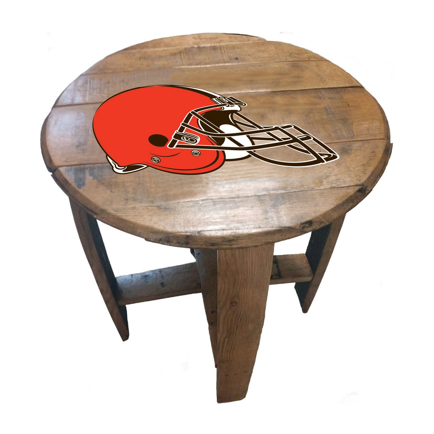 Cleveland Browns Oak Barrel Table