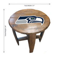 Load image into Gallery viewer, Seattle Seahawks Oak Barrel Table