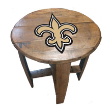 Load image into Gallery viewer, New Orleans Saints Oak Barrel Table