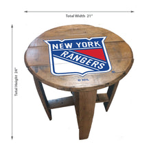 Load image into Gallery viewer, New York Rangers Oak Barrel Table