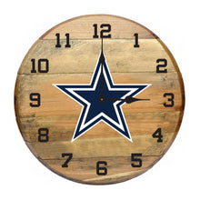 Load image into Gallery viewer, Dallas Cowboys Oak Barrel Clock