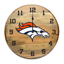 Load image into Gallery viewer, Denver Broncos Oak Barrel Clock