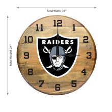 Load image into Gallery viewer, Las Vegas Raiders Oak Barrel Clock