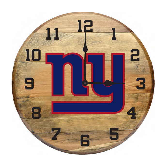 New York Giants Oak Barrel Clock