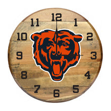 Load image into Gallery viewer, Chicago Bears Oak Barrel Clock