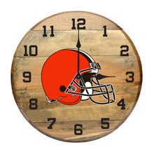 Load image into Gallery viewer, Cleveland Browns Oak Barrel Clock