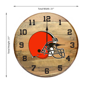 Cleveland Browns Oak Barrel Clock