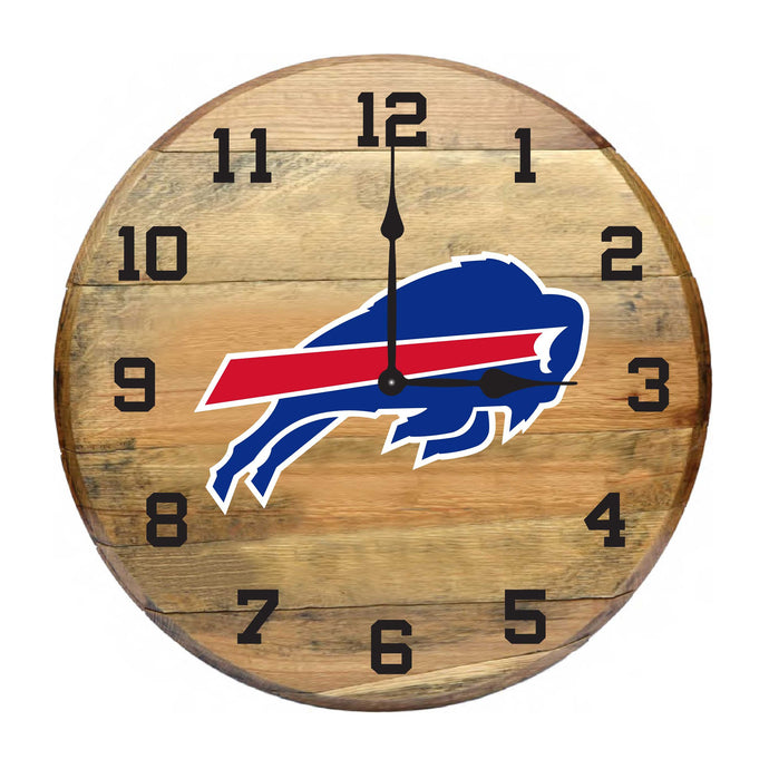Buffalo Bills Oak Barrel Clock