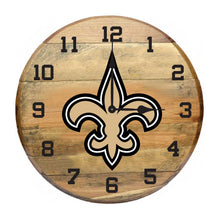 Load image into Gallery viewer, New Orleans Saints Oak Barrel Clock