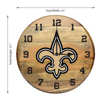 Load image into Gallery viewer, New Orleans Saints Oak Barrel Clock