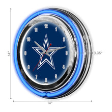 Load image into Gallery viewer, Dallas Cowboys 14&quot; Neon Clock