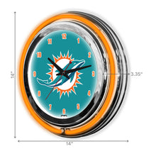 Load image into Gallery viewer, Miami Dolphins 14&quot; Neon Clock