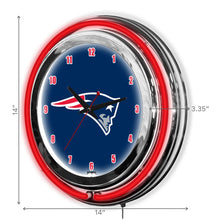 Load image into Gallery viewer, New England Patriots 14&quot; Neon Clock