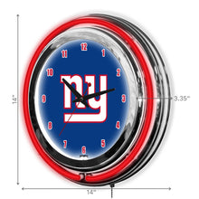 Load image into Gallery viewer, New York Giants 14&quot; Neon Clock