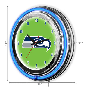 Seattle Seahawks 14" Neon Clock