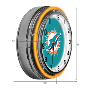 Miami Dolphins 18" Neon Clock