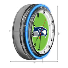 Load image into Gallery viewer, Seattle Seahawks 18&quot; Neon Clock