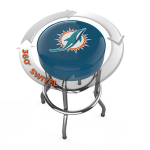 Miami Dolphins 30" Chrome Bar Stool