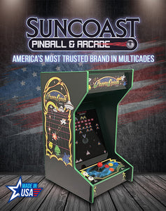 SUNCOAST Tabletop Black Classic Arcade Machine | Lit Marquee | 412 Games