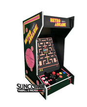 Load image into Gallery viewer, SUNCOAST Tabletop Retro Black Arcade Machine | Lit Marquee | 412 Games