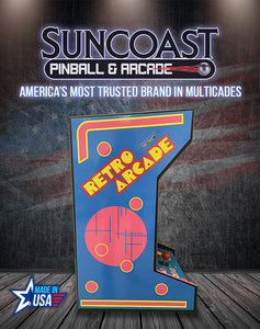 SUNCOAST Tabletop Retro Blue Arcade Machine | Lit Marquee | 412 Games