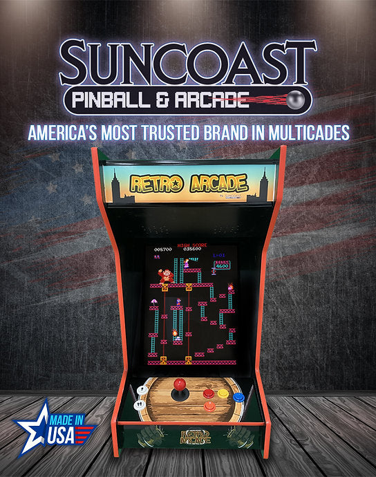 SUNCOAST Tabletop Retro Kong Arcade Machine | Lit Marquee | 60 Games