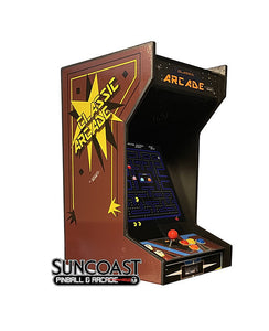 SUNCOAST Tabletop Brown Classic Arcade Machine | Lit Marquee | 412 Games