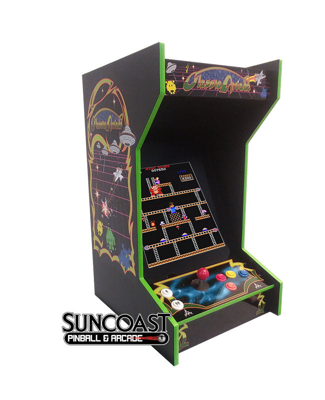 SUNCOAST Tabletop Black Classic Arcade Machine | Lit Marquee | 60 Games