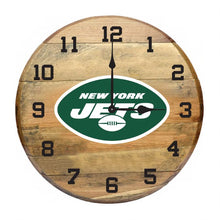 Load image into Gallery viewer, New York Jets Oak Barrel Clock