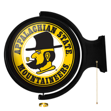 Load image into Gallery viewer, Appalachian State Mountaineers: Yosef - Original Round Rotating Lighted Wall Sign - The Fan-Brand