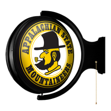 Load image into Gallery viewer, Appalachian State Mountaineers: Yosef - Original Round Rotating Lighted Wall Sign - The Fan-Brand