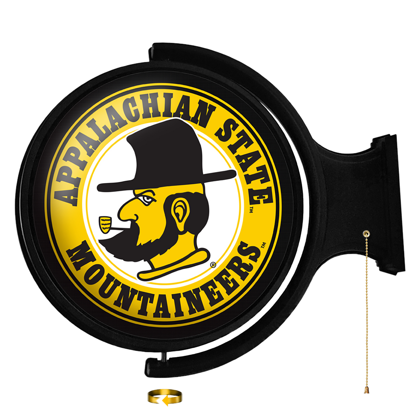 Appalachian State Mountaineers: Yosef - Original Round Rotating Lighted Wall Sign - The Fan-Brand