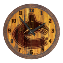 Load image into Gallery viewer, Vancouver Canucks: Branded &quot;Faux&quot; Barrel Top Wall Clock - The Fan-Brand