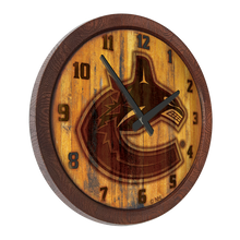 Load image into Gallery viewer, Vancouver Canucks: Branded &quot;Faux&quot; Barrel Top Wall Clock - The Fan-Brand