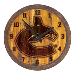 Vancouver Canucks: Branded "Faux" Barrel Top Wall Clock - The Fan-Brand