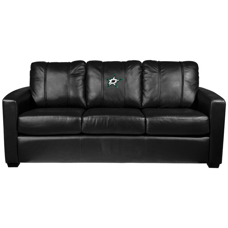 Silver Sofa with Dallas Stars Logo