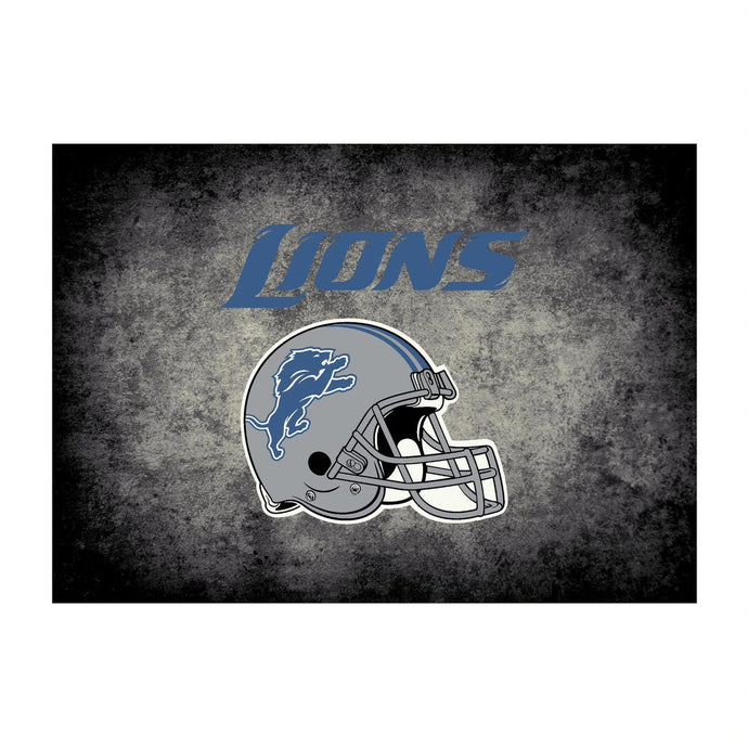 Detroit Lions Distressed Rug