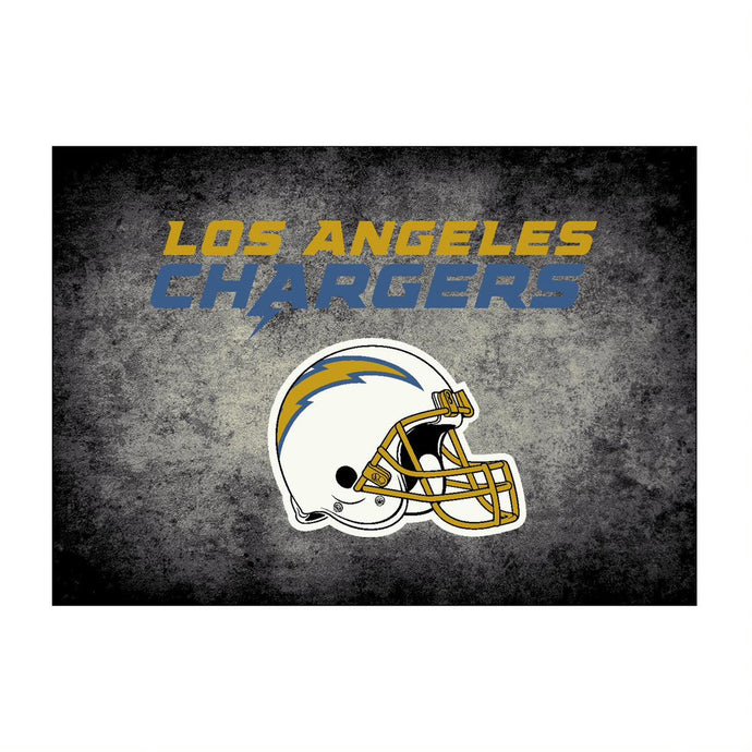 Los Angeles Chargers Distressed Rug