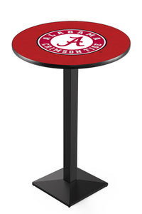 University of Alabama (Script A) 30" Top Pub Table with Black Wrinkle Finish
