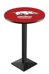 University of Arkansas 30" Top Pub Table with Black Wrinkle Finish