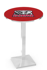 University of Alabama (Elephant) 30" Top Pub Table with Chrome Finish