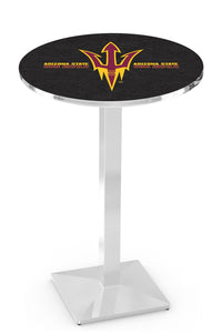 Arizona State University (Pitchfork) 30" Top Pub Table with Chrome Finish