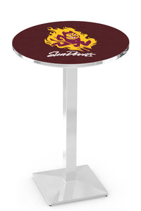 Arizona State University (Sparky) 30" Top Pub Table with Chrome Finish